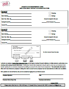 direct deposit form preview